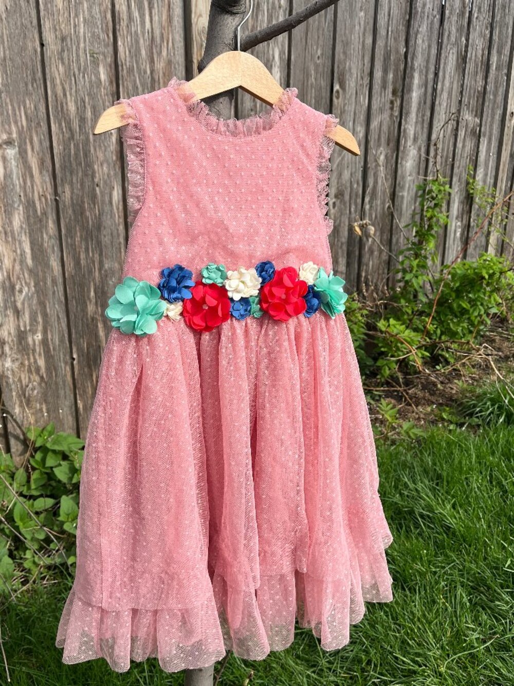 Mini Boden Tulle Dress with Flowers